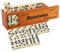 Domino Set für Erwachsene, Domino Set Double Six, Double 6 Jumbo Domino Steine mit Spinner in exklusiver Holzbox, 28 Stück Großes Domino Set 28 Steine mit braunem Holzetui