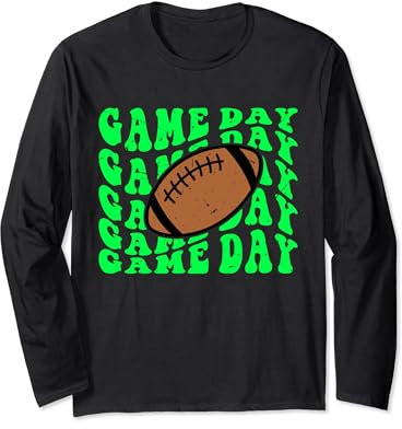 Vintage American Football Game Day Jersey Retro Sports Fan Long Sleeve T-Shirt