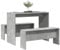 Homgoday Set aus Esstisch und Bänken 3-teilig, Grau Beton aus Spanplatte, Gartenmöbel, Tisch und Stühle für den Außenbereich, Set