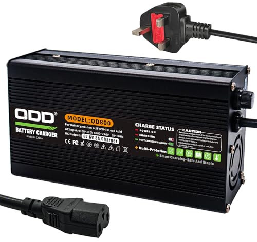 QDD 87.6V 8A Silver Charger 72V LiFePO4 Battery Smart Charger for 24S 72V LiFePO4 Battery with C13 N+L-
