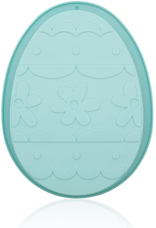Easter Moulds | 20x15cm Big Silicone Easter Egg Bunny Moulds Easter Chocolate Mould Egg Bunny Shaped Wax Melt Soap Ice Cube Pudding Bread Cake Moulds | Easter Moulds for Air Fryer (Blue-Egg)
