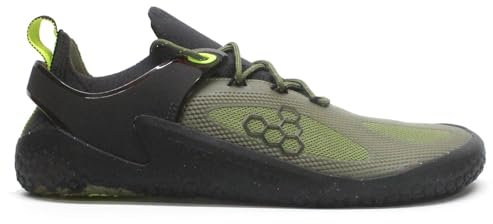 Vivobarefoot Motus Strength - Scarpe da allenamento da uomo, in rete traspirante, tacco piatto, con lacci, Verde Foresta Acido Lime, 42 EU