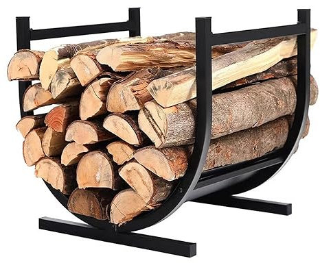 VDLLQYN, Support à bois de chauffage incurvé, support à bois de chauffage, support à bûches for poêle, empileur de bois d'allumage, stockage de bois de chauffage extérieur étanche for terrasse, patio,