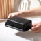 Porcelain Covered Butter Dish with Lid for Countertop Butter Holder Container for One Stick of Butter. Textured Tray Butter Keeper for Non Slip Storage-Black Small
