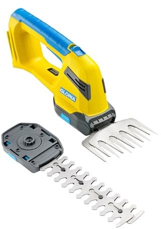 GLORIA FineCut 18V Compact Cisaille à gazon et arbuste sans fil 18 V, couteau à gazon XL de 14 cm et lame de buisson de 20 cm, sans outil, compatible avec les batteries Bosch 18V Power for All