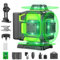 Niveau Laser Chantier Autonivelant 360° x 4, Lazer Niveaux 4D 16 Lignes Laser, Autonivellement et Mode Pulsé Extérieur, 2 x Batterie, Nivellement Automatique, Support Rotatif, Télécommande