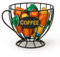 Coffee Pod Holder Cup Shape – Black Wire Espresso Capsule Storage Basket for Counter or Coffee Bar – Holds 20–25 Pods – Vintage Iron Organiser for Kitchen, Tea Station, Office or Hotel Use