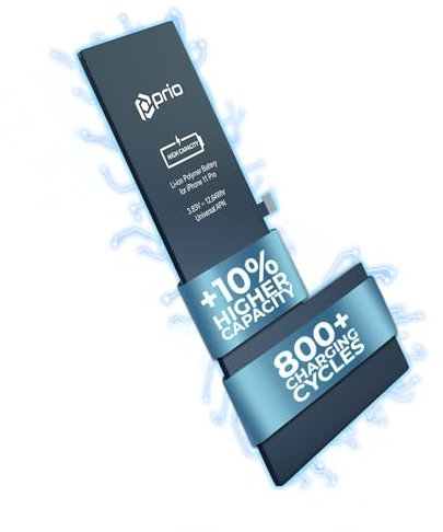 prio® Akku für iPhone 11 Pro | 3300 mAh | Premium Ersatzakku | +10% Kapazität | Lange Laufzeit | über 800 Ladezyklen
