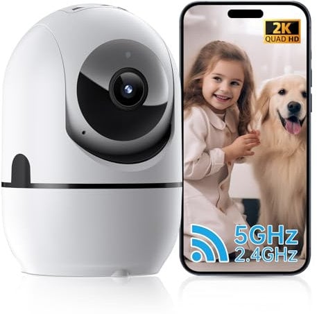 JUFLSKY Pet Camera,2.4G/5G WiFi Home Surveillance Cam,2K 3MP Indoor Cameras,Dog Camera,360° Wifi Home Security Cameras,Color Night Vision, Motion Tracking, 2-Way Talk, Alexa