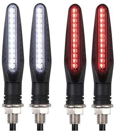 Motorrad 24Leds Helle Bernstein Blinker Anzeige Licht Vorne Hinten Weiß Tagfahrlicht Fließende Rote Brems Lampen