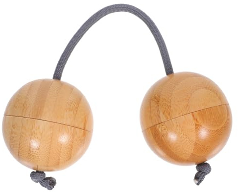 UPKOCH Bambus Rhythmusball Shaker 1 Stück Beige 25 cm