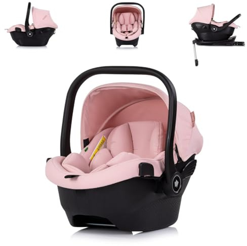 Chipolino Set Babyschale Pearl i-Size (40-85cm) Isofix-Basis-Station Adapter rosa