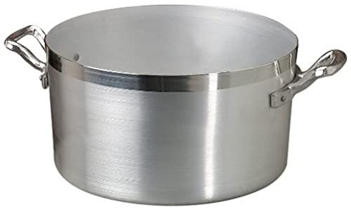 Ollas Agnelli Cacerola Alta de Aluminio BLTF, con 2 Asas en Acero Inoxidable, Plata, 7 litros