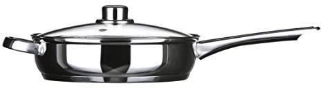 Premier Housewares Sartén, Acero Inoxidable, Vidrio, 24 cm