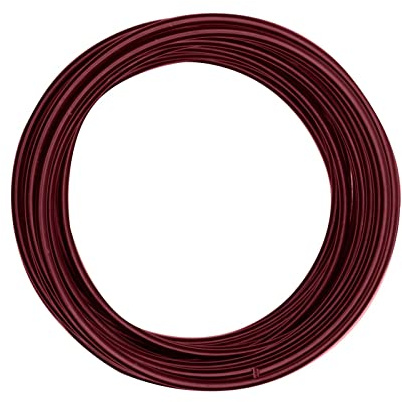Vaessen Creative Fil Aluminium 10 m x 4 mm - Fil Métallique Oxblood (Rouge) - Fil de Fer Souple pour Loisirs Créatifs, Perlage et Fabrication de Bijoux