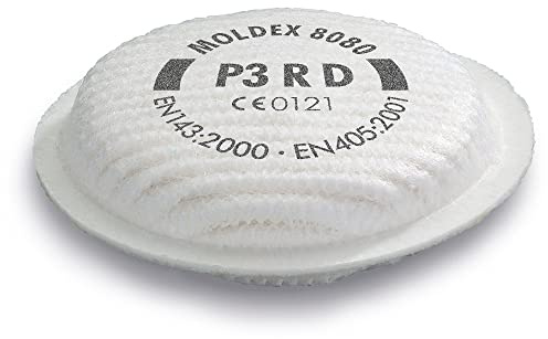 MOLDEX 865027 Austauschbare Partikelfilter P 3 Nummer 8080, passend zu Mehrwegmaske, bis 30-fach MAK, VPE 8, 8 Stück