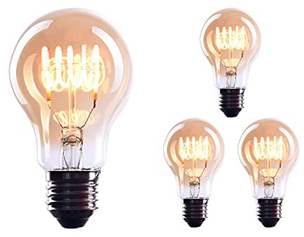 CROWN LED Hochwertige 3 x Edison Glühbirne E27 Fassung, Dimmbar, 4.8W, 25W Äquivalent, Warmweiß, 230V, 2000k, 325Lumen EL03, Antike Filament Beleuchtung im Retro Vintage Look