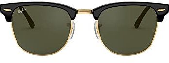 Ray-Ban Unisex RayBan Clubmaster CLUBMASTER-0RB3016FW0365, Schwarz (Black Frame with G-15 Lenses), 55.0