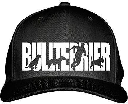 siviwonder Cap Bull Terrier Bullterrier Hundesport HS Baumwoll Verstellbare 5 Panel Kappe Basecap Baseball Einheitsgröße Metallverschluss Hund Hundemotiv schwarz