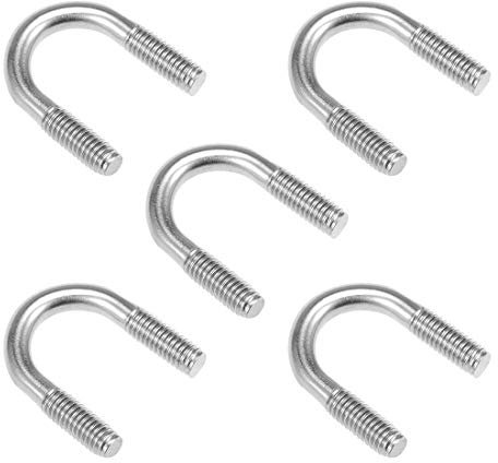 sourcing map 5 Stück Bügelschraube Bügelbolzen M6 304 Edelstahl U-Schraube Befestigungselemente für 16mm Rohrdurchmesser