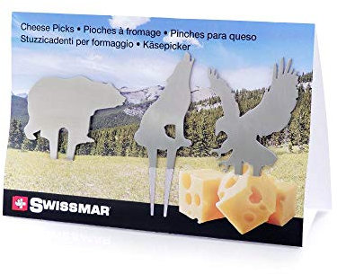 Palillos para queso, picador de fiesta, pinchos para queso, pinchos decorativos, pinchos, queso, palillos de acero inoxidable. Bear, águila, lobo.