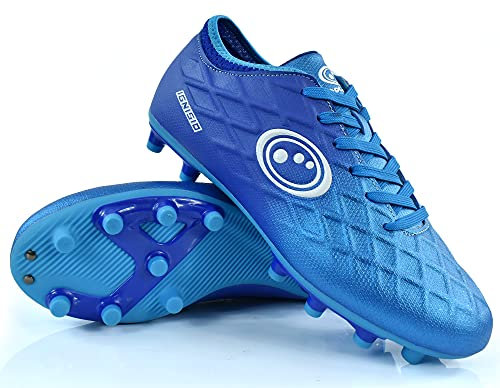 Optimum Ignisio Lace-Up Football Boots - Flat Moulded Stud Outsole, Easy Fastening Astro Trainers - PU Leather, Flexible & Comfortable Fit Football Boots - Aztec Orange, 8