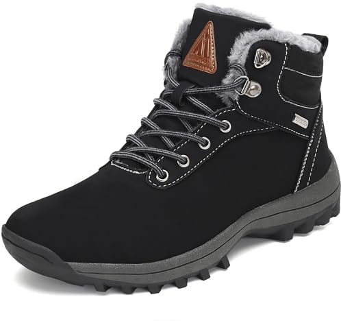 Mishansha Scarpe Donna Uomo Invernali Calde Foderate Nero 37 EU
