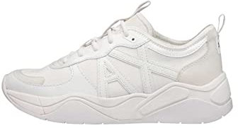 Armani Exchange Damen Running Sneaker, Optical White, 37 EU