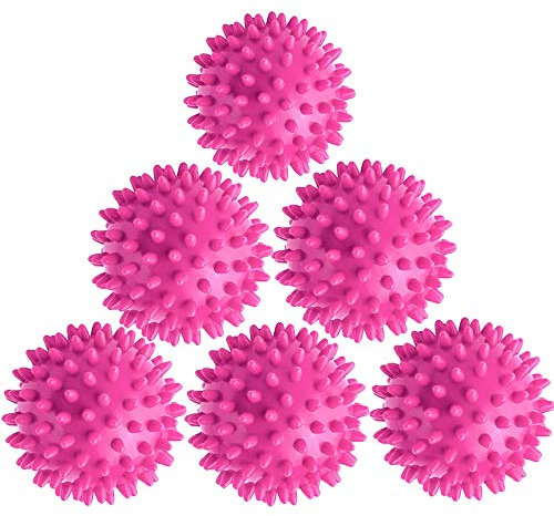 Reusable Dryer Balls Laundry Wash Dryer Balls Anti-Static Fabric Softener Laundry Washing Ball, 6pcs (Rose Red)