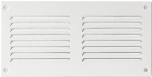 Cubierta de ventilación de aire blanca de 20 x 10 cm, rejillas de aire de retorno de acero, para techo y paredes laterales, HVAC, con pantalla de protección contra insectos (200 x 100 mm, blanco)