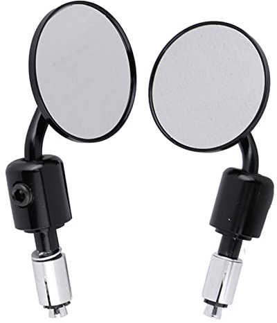 EVGATSAUTO Motorrad-Rückspiegel, 1 Paar 7/8 runder Lenker Lenker Rückspiegel Seitenspiegel für Motorrad-Motorroller(Schwarz)