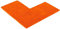 PANA® Chenille Duschvorleger mit Eckausschnitt • Badteppich für Eckduschen • Badematte rutschfest • L-förmiger Duschvorleger für eckige Dusche • Farbe: Orange • Maße: 50x100x100 cm