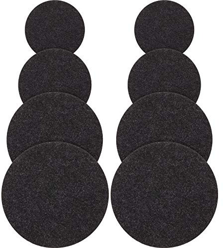 Patelai Pflanzen-Untersetzer, 4 Größen, Filz, Kork, wendbar, rund, 10,2 cm, 10,2 cm, 20,3 cm, 20,3 cm, 20,3 cm, für Getränke, saugfähig, wasserdicht, Tablett, Topf für Haus und Innenbereich, Schwarz