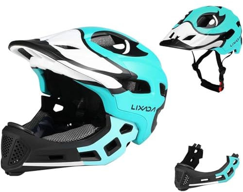 Lixada Kids Full Face Helmet Detachable Protective Safety Helmet for MTB Skateboarding Scooter Roller Skating Cycling 50-56cm