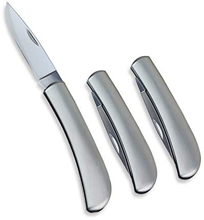 Fruit Knife, All Steel Foldable Fruit Knife Set, Exquisite and Beautiful, Small and Easy to Carry, Foldable Fruit Knife Suitable for Most Types of Vegetables and Fruits (3 Pieces)