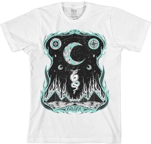 Gojira T Shirt Dragons Dwell Band Logo Nue offiziell Herren Weiß L