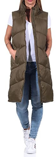 s Chaleco para Mujer., Verde Oscuro, L