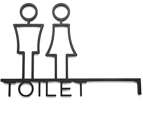 Toilettenschild für Männer und Frauen, Badezimmerschild, Dekoration, Toilettenschilder aus gebürstetem Aluminium, Toilettenschild mit Pfeil, für Büro-Badezimmer-Toilettenwand, einfache Montage