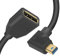 Duttek Mini Displayport to Displayport Cable, 8K Mini Displayport Right Angle Male to Displayport Female Extension 1.4 Cable Bi-Directional Transmission Displayport to Mini Displayport Cable 0.3M