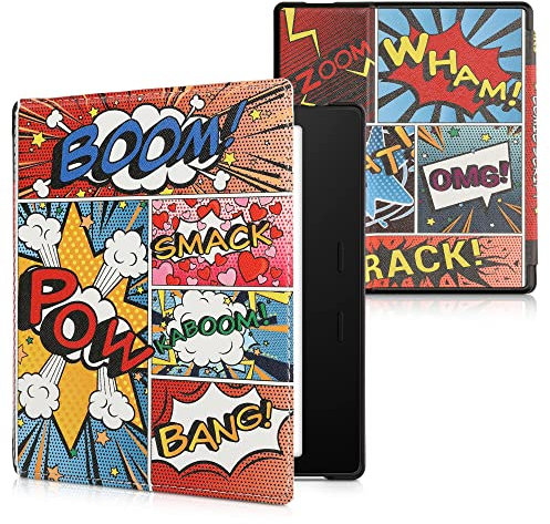 kwmobile Klapphülle kompatibel mit Amazon Kindle Oasis 10. Generation Hülle - eReader Case - Comic Symbole Mehrfarbig