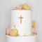 Cake Topper (Kleines Kreuz) Acryl/Holz, Taufe, Kommunion, Konfirmation, Firmung, Tortenstecker, Torte, Kuchen, Stecker, Tischdeko, Streudeko, Caketopper, Cake Board (5, Orange)