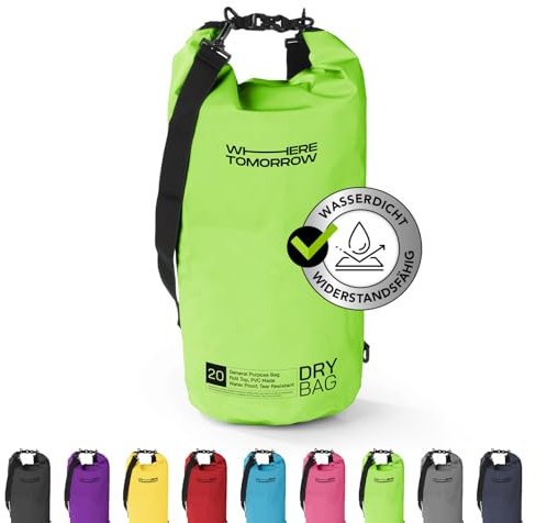 #DoYourOutdoor Dry Bag Tasche | Wasserdichter Rucksack | Wasserfester Beutel & Packsack | 2L 5L 10L 20L 30L Drybag in 2 Styles und vielen Farben | Ideal für Boot, Kajak, Angeln und Camping