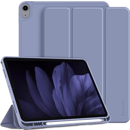 EasyAcc Funda Compatible con iPad Air 11 Pulgadas M3/M2 (2025/2024), iPad Air 5/4 (10,9 Pulgadas, Modelo 2022/2020, 5a/4a Generación), Funda de Piel Ultrafina TPU Soft Case,Taro Purpur