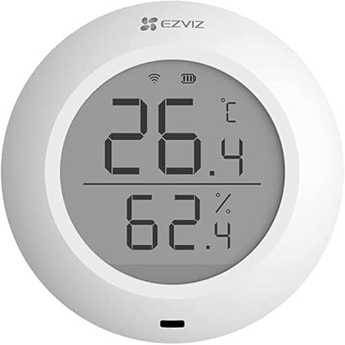 EZVIZ T51C Thermometre Interieur Maison, Thermometre Hygrometre Numérique, Thermomètre Digital, Moniteur de Température et Humidimètre, Utilisez avec Le Centrale A3