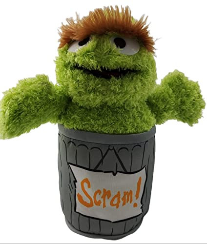 Soma Sesamstrasse Kuscheltier Plüsch Figur 35 cm Plüschtier Stofftier kuschelweich ab den ersten Lebensmonaten geeignet als Geschenk (Oscar in der Mülltonne Grün)