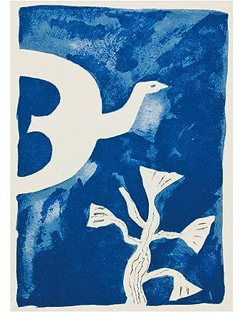 Georges Braque Kunstdruck auf Leinwand, Motiv: weißer Vogel, Kunstdruck auf Leinwand, Kunstwerk für Wohnzimmer, Schlafzimmer, Heimbüro, Dekoration, Geschenk (ungerahmt, 25 x 35 cm)