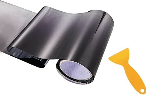 Windscreen Sunstrip Decal, Car Sun Visor Strip Tint Film Front Windshield UV Shade Banner Accessories with Scraper Windscreen Sun Strip Protect Shade Sticker (Black)