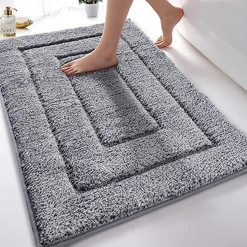 DUNSOO Badezimmerteppich, Badematte rutschfest Waschbar, Weiche Badteppich Wasserabsorbierend Mikrofaser Badvorleger für Dusche,Badewanne und Toilette - 60 x 150 cm