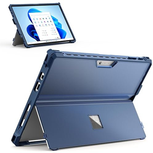 MoKo Hülle für Microsoft Surface Pro 7 Plus 2021/Surface Pro7 2019/Pro 6/Pro 5/4/LTE, All-In-One Schutzhülle mit Stifthalter Kickstand Schutz, Kompatibel mit Typ Cover Tastatur, Blau