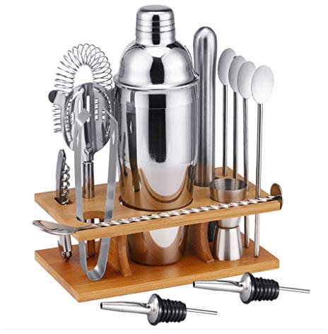 14 pièces Cocktail Shaker Ensemble 750ML en Acier Inoxydable Barman Kit mélangeur Boisson Barman Kit Barres Ensemble Outil Accessoires